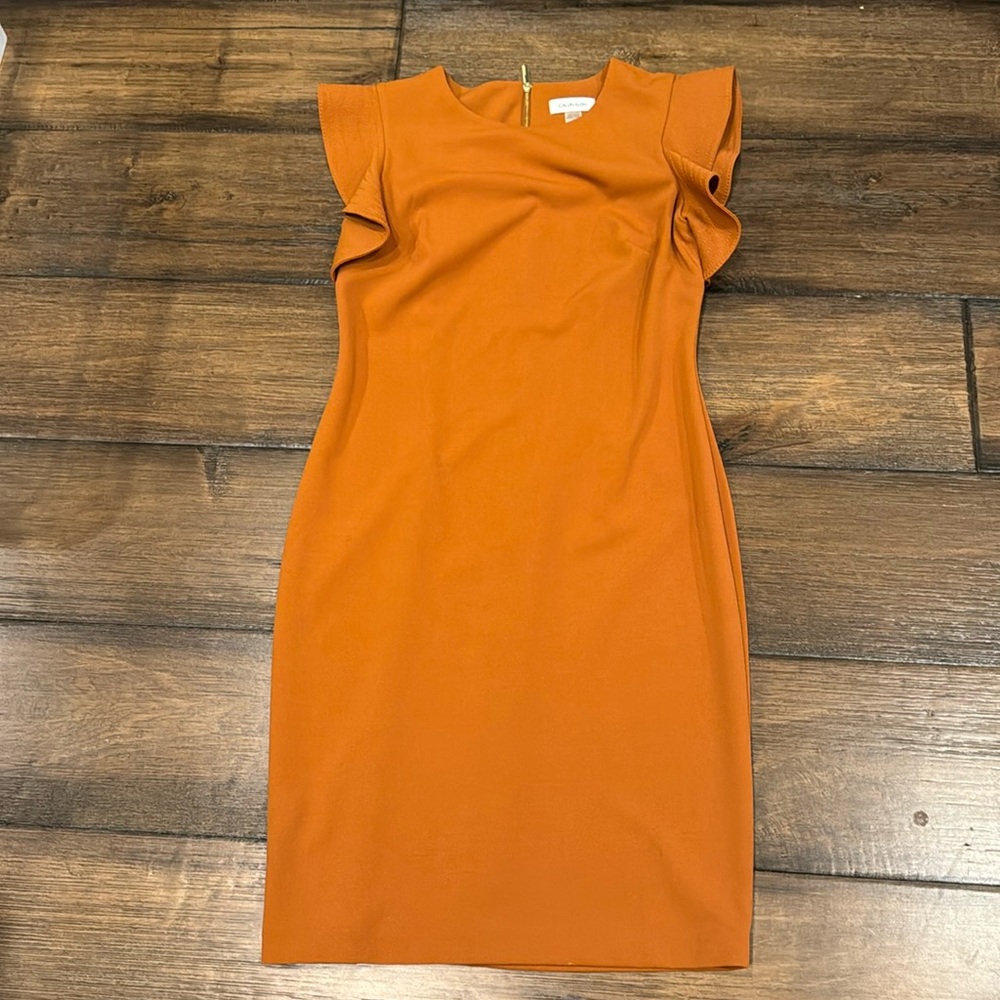 Calvin Klein Women's  Size 8 Sheath Dress EUC Knee Length Casual Polyester